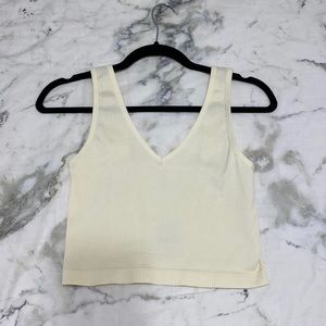 Cream ribbed tank
